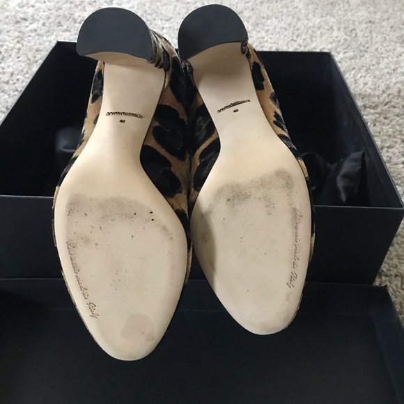 NWB Dolce and Gabbana Velvet Leopard Boots - Picture 7 of 8